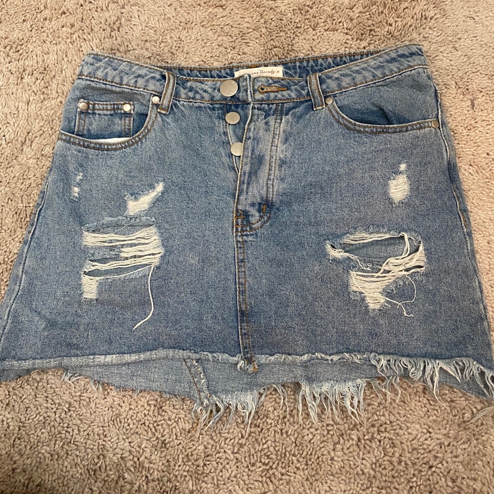 Jean ripped skirt